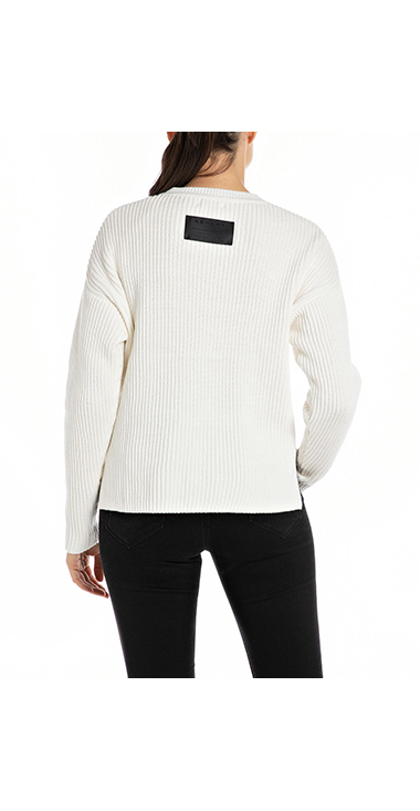 コットンウールのオーバーサイズセーター 詳細画像 ホワイト 2
